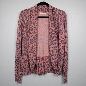 Boston Proper pink cheetah print cardigan-M